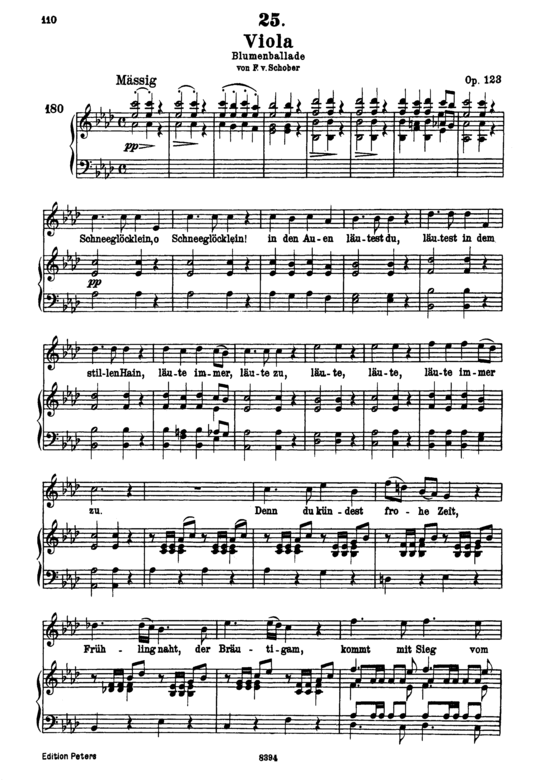 Viola D.786 (Gesang hoch + Klavier) (Klavier  Gesang hoch) von Schubert Franz