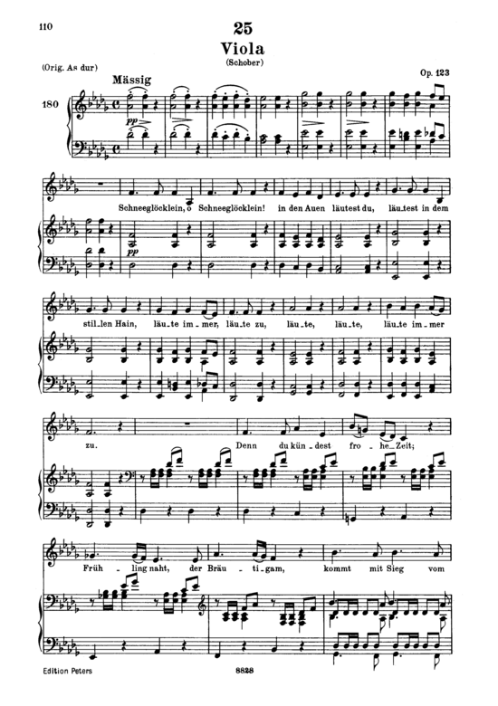 Viola D.786 (Gesang tief + Klavier) (Klavier  Gesang tief) von Franz Schubert