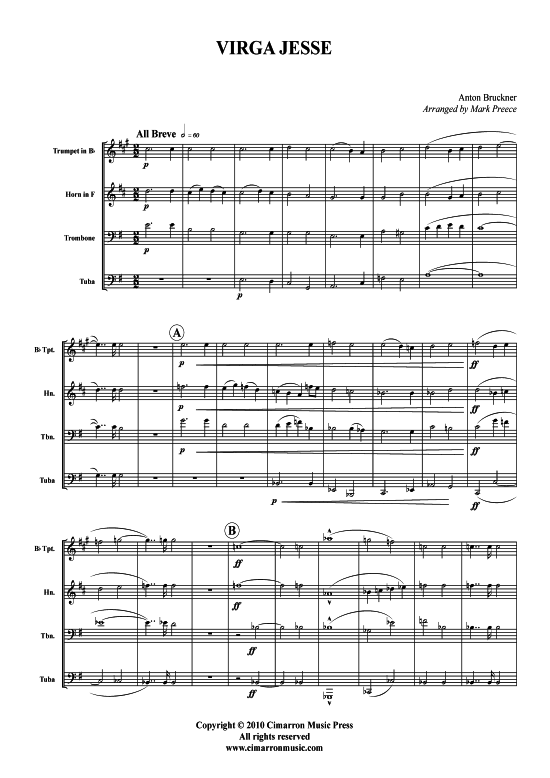 Virga Jesse (Tromp in B Horn Pos Tuba) (Quartett (Blech Brass)) von Anton Bruckner