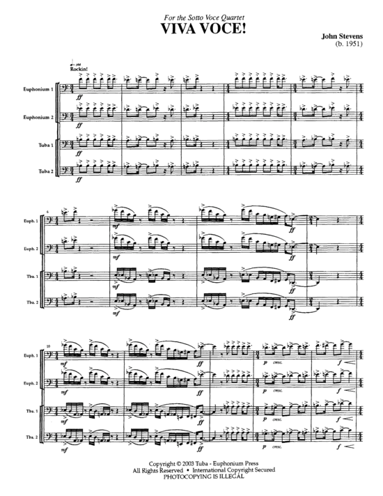 Viva Voce (Tuba Quartett EETT) (Quartett (Tuba)) von John Stevens