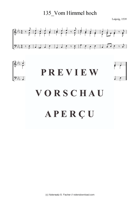 Vom Himmel hoch (Gemischter Chor SAB) (Gemischter Chor (SAB)) von Leipzig 1539