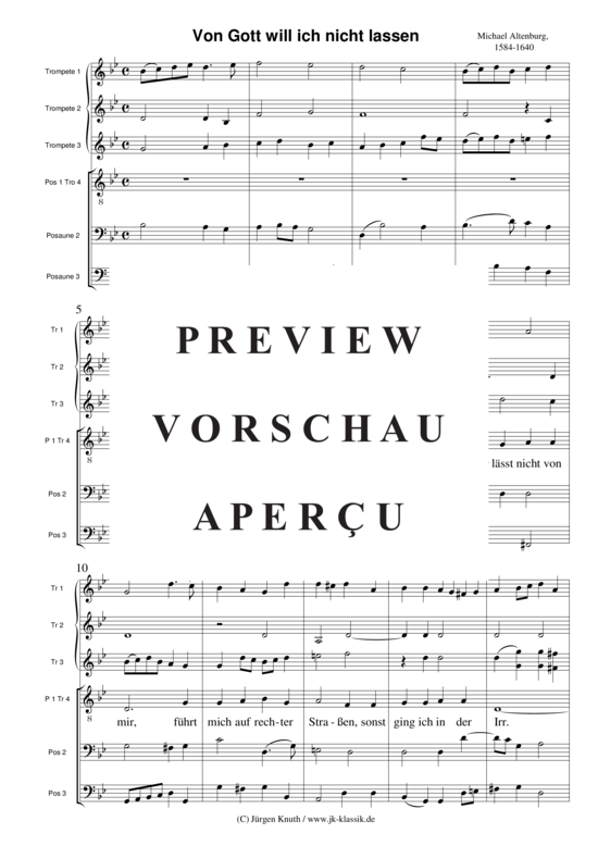 Von Gott will ich nicht lassen (Blechbl ser Ensemble) (Ensemble (Blechbl ser)) von Michael Altenburg