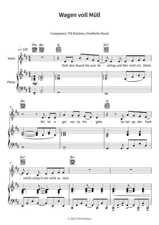 Wagen voll M ll (Gesang + Klavier Gitarre) (Klavier  Gesang) von DISSY ft. Clueso