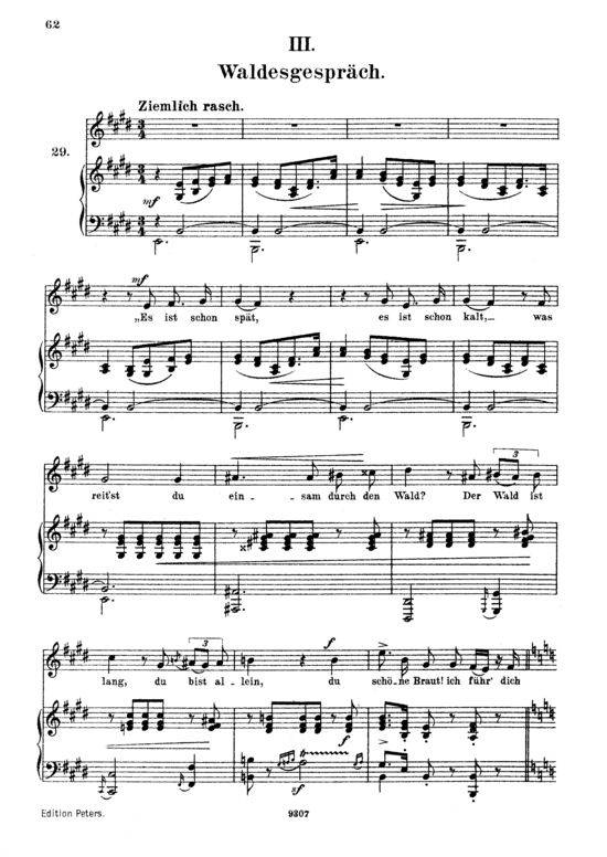 Waldesgespr auml ch Op.39 No.3 (Gesang hoch + Klavier) (Klavier  Gesang hoch) von Robert Schumann