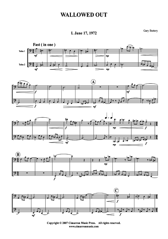 Wallowed Out (2x Tuba) (Duett (Tuba)) von Gary Burch (3 S auml tze)