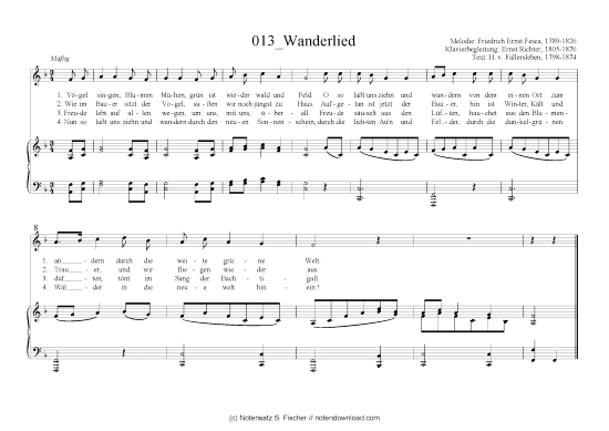 Wanderlied (Klavier + Gesang) (Klavier  Gesang) von Friedrich Ernst Fesca (1789-1826)