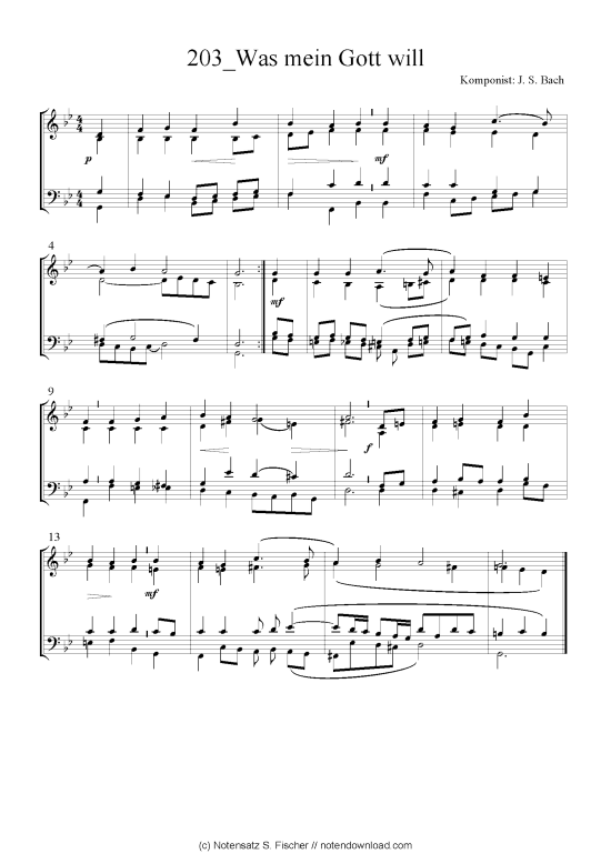 Was mein Gott will (Quartett in C) (Quartett (4 St.)) von J. S. Bach