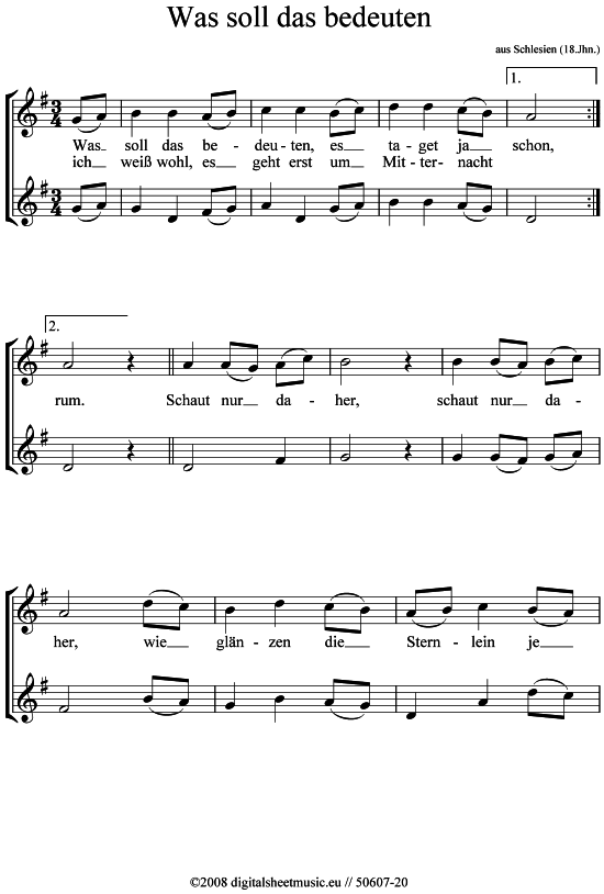 Was soll das bedeuten (2x Klarinette) (Duett (Klarinette)) von Weihnachtslied (sehr einfach)