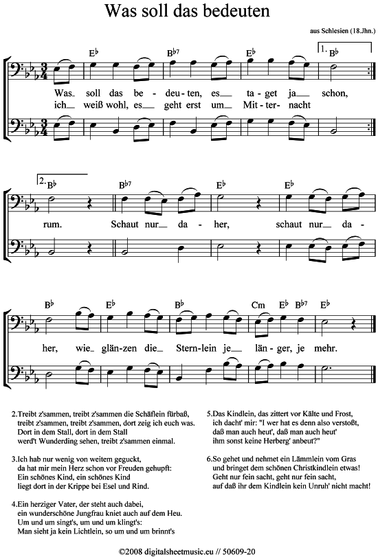 Was soll das bedeuten (2x Posaune in C) (Duett (Posaune)) von Weihnachtslied