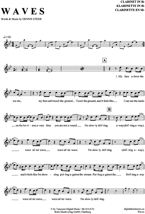Waves (Klarinette in B) (Klarinette) von Mr. Probz