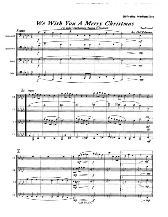 We Wish You a Merry Christmas (Tuba Quartett EETT) (Quartett (Tuba)) von Traditional