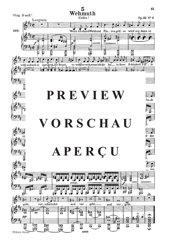 Wehmuth D.762 (Gesang tief + Klavier) (Klavier  Gesang tief) von Franz Schubert