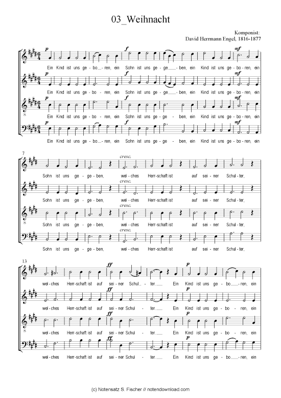 Weihnacht (Gemischter Chor) (Gemischter Chor) von David Herrmann Engel (1816-1877)
