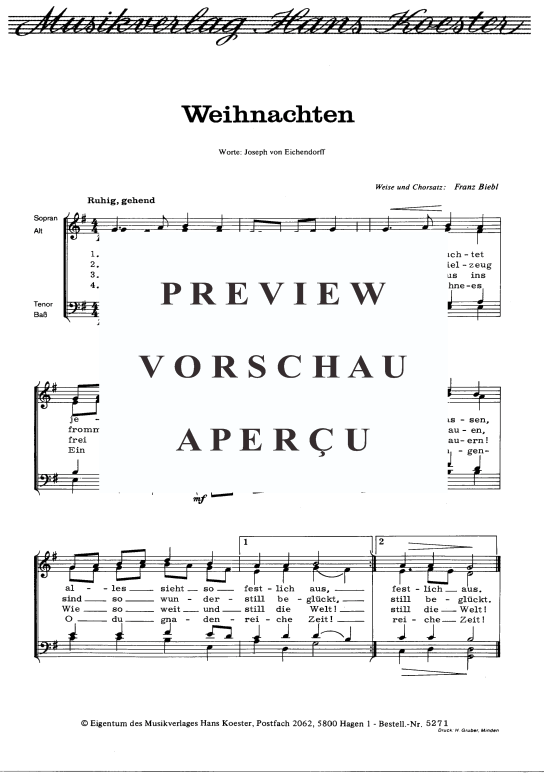 Weihnachten (Gemischter Chor) (Gemischter Chor) von Franz Biebl