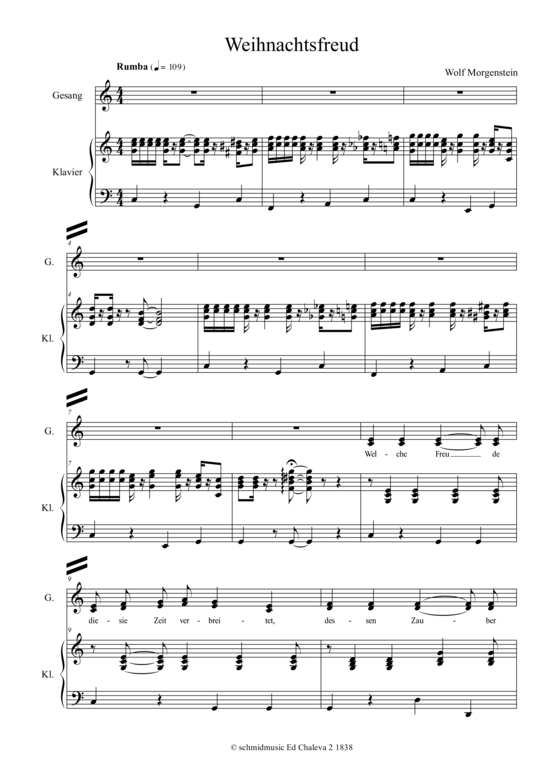 Weihnachtsfreud (Gesang + Klavier) (Klavier  Gesang) von Wolf Morgenstein