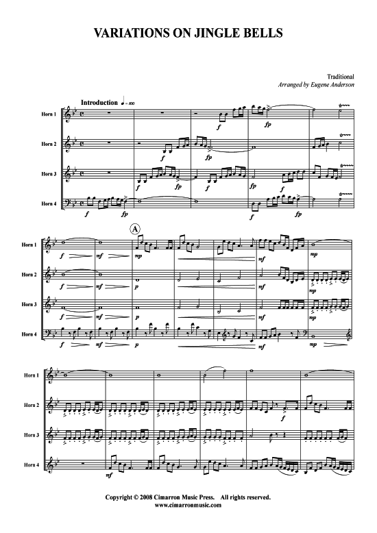 Weihnachtsvergn uuml gen Teil 4 (Hornquartett) (Quartett (Horn)) von 4 Weihnachtslieder