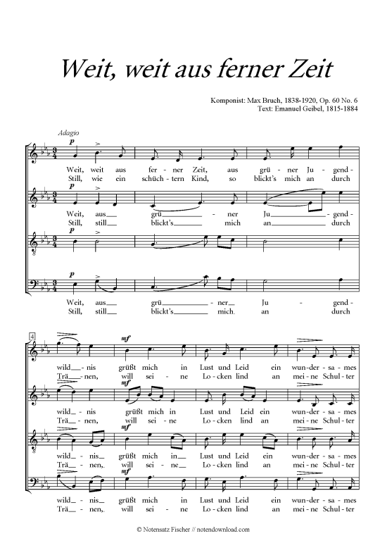 Weit weit aus ferner Zeit (Gemischter Chor) (Gemischter Chor) von Max Bruch (op. 60 Nr. 6)