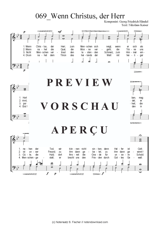 Wenn Christus der Herr (Gemischter Chor) (Gemischter Chor) von Georg Friedrich H ndel  Nikolaus Kaiser