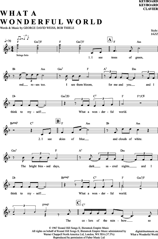 What A Wonderful World (Keyboard) (Keyboard) von Louis Armstrong