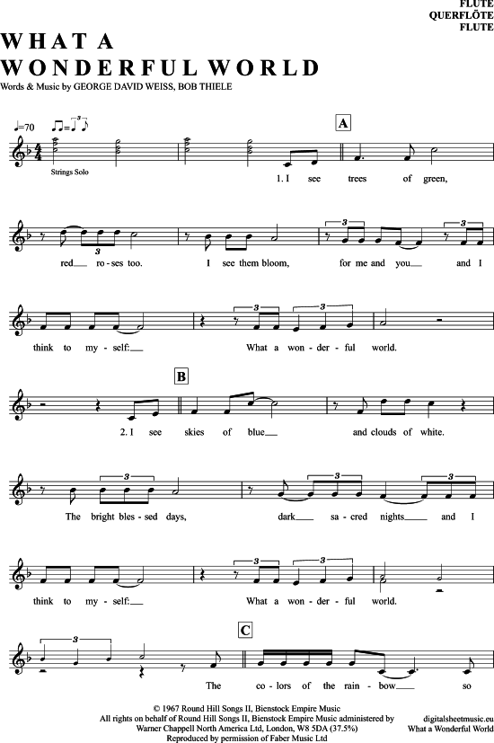 What A Wonderful World (Querfl te) (Querfl te) von Louis Armstrong
