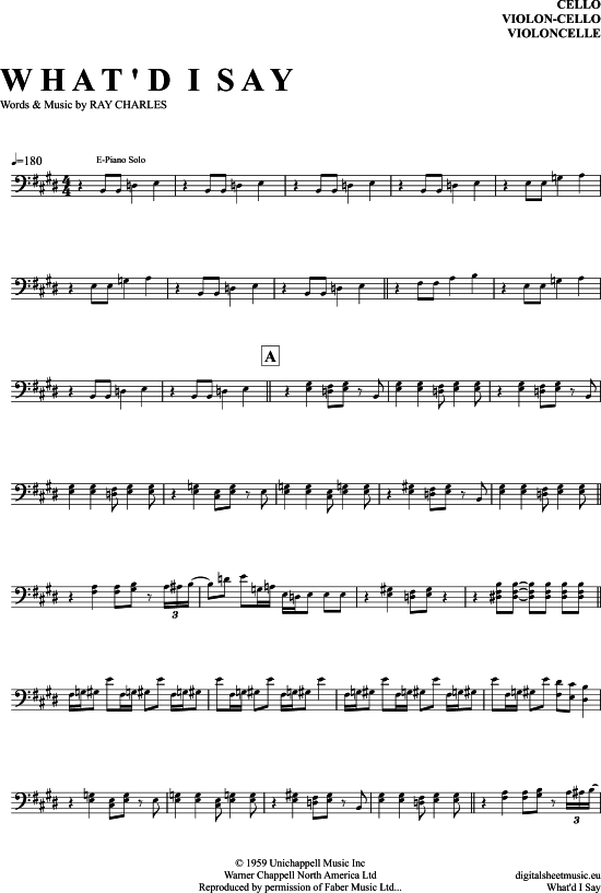 What d I Say (Violoncello) (Violoncello) von Ray Charles