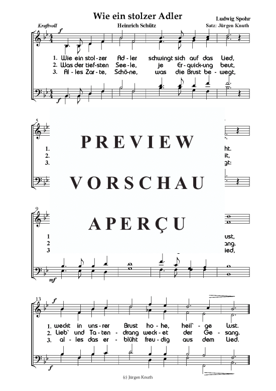Wie ein stolzer Adler (Gemischter Chor) (Gemischter Chor) von Ludwig Spohr Satz J rgen Knuth