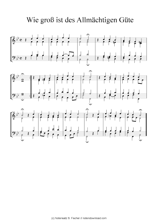 Wie gro ist des Allm chtigen G te (Klavier Solo) (Klavier Solo) von Johann Ch. G. Stade (Hrsgb.) 1830