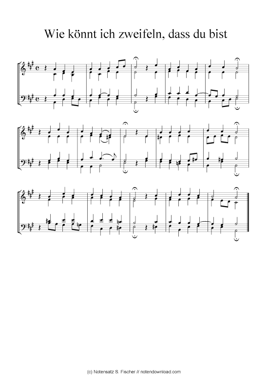 Wie k nnt ich zweifeln dass du bist (Klavier Solo) (Klavier Solo) von Johann Ch. G. Stade (Hrsgb.) 1830