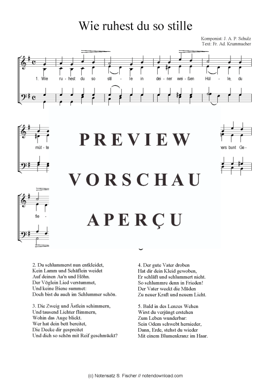Wie ruhest du so stille (Gemischter Chor) (Gemischter Chor) von J. A. P. Schulz  Fr. Ad. Krummacher 