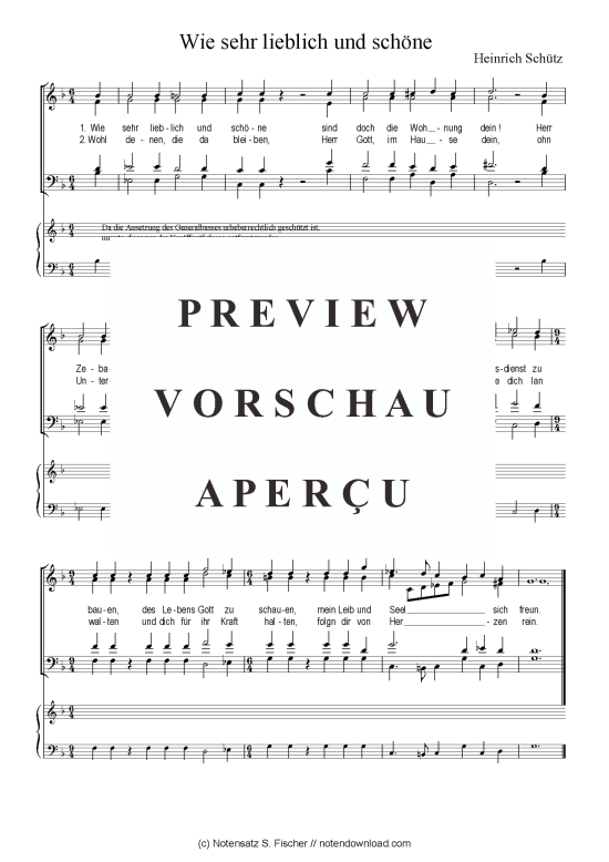 Wie sehr lieblich und sch ne (Gemischter Chor) (Gemischter Chor) von Heinrich Sch tz