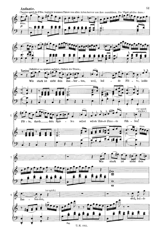 Wie stark ist nicht dein Zauberton (Klavier + Tenor Solo) (Klavier  Tenor) von W. A. Mozart (K.620)