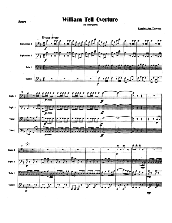 William Tell Overture (Tuba Quartett EETT) (Quartett (Tuba)) von Gioacchino Rossini