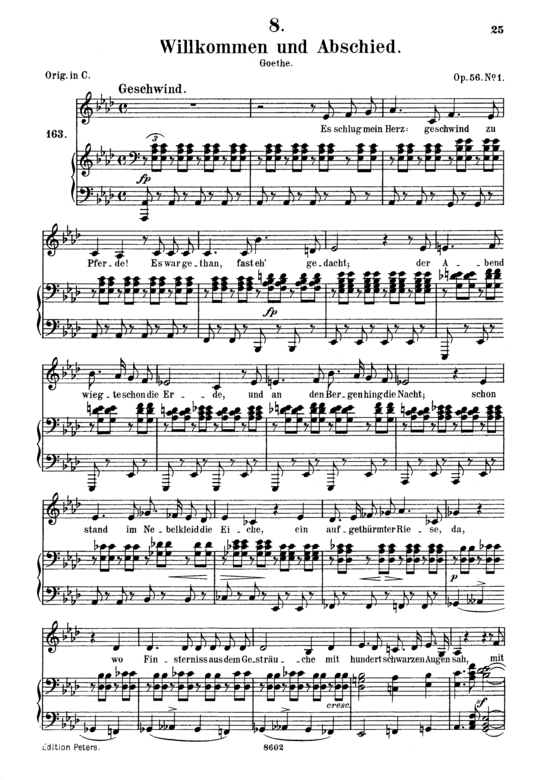 Willkomen und Abschied D.767 (Gesang mittel + Klavier) (Klavier  Gesang mittel) von Franz Schubert