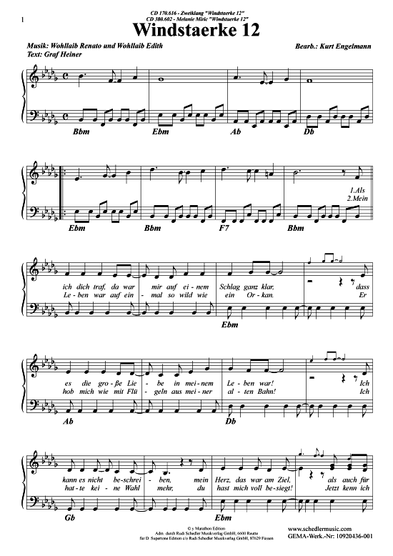 Windst auml rke 12 (Klavier + Gesang) (Klavier Gesang  Gitarre) von Melanie Miric