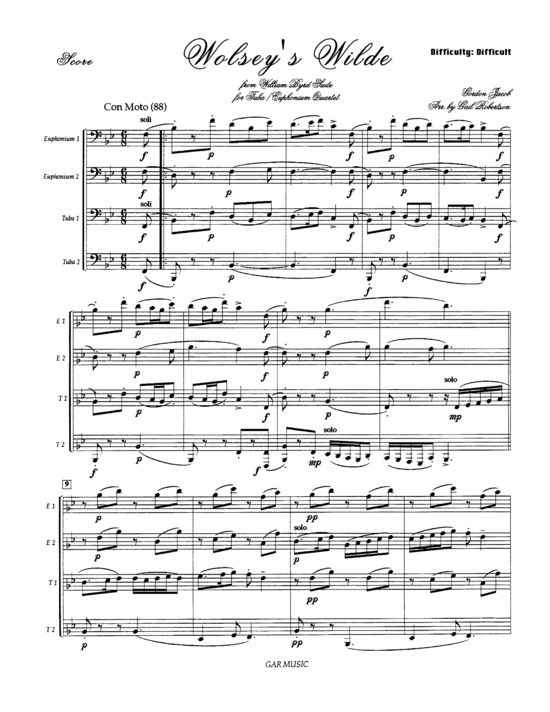 Wolsey acute s Wilde (Tuba Quartett EETT) (Quartett (Tuba)) von William Byrd