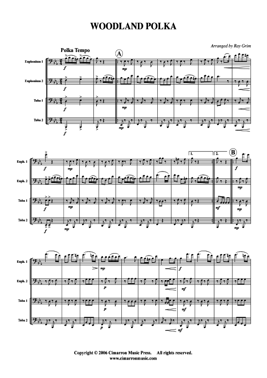 Woodland Polka (Tuba Quartett 2x Bariton 2xTuba) (Quartett (Tuba)) von Traditional