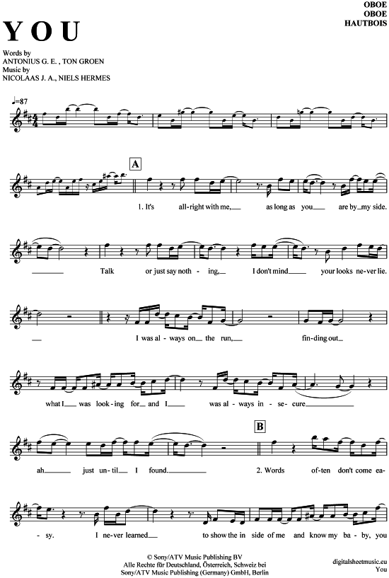 You (Oboe) (Oboe Fagott) von Ten Sharp