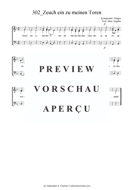 Zeuch ein zu meinen Toren (Gemischter Chor SAB) (Gemischter Chor (SAB)) von Gr ger