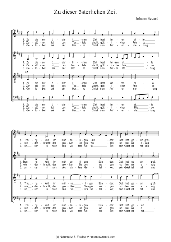 Zu dieser sterlichen Zeit (Gemischter Chor) (Gemischter Chor) von Johann Eccard