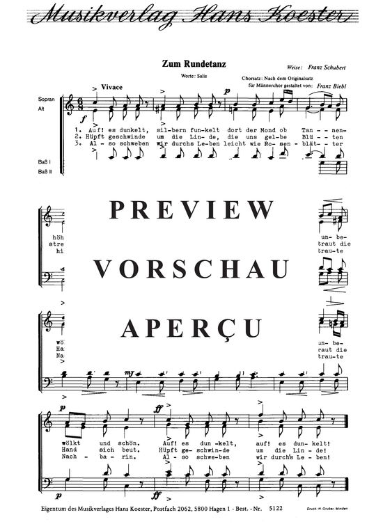 Zum Rundetanz (Gemischter Chor) (Gemischter Chor) von Franz Schubert