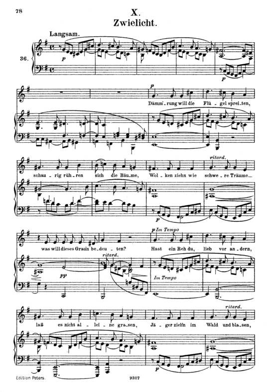 Zwielicht Op.39 No.10 (Gesang hoch + Klavier) (Klavier  Gesang hoch) von Robert Schumann
