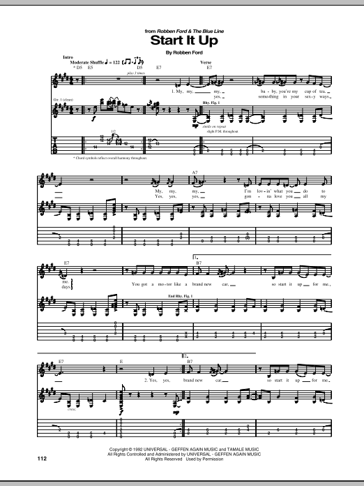 Start It Up (Guitar Tab) von Robben Ford