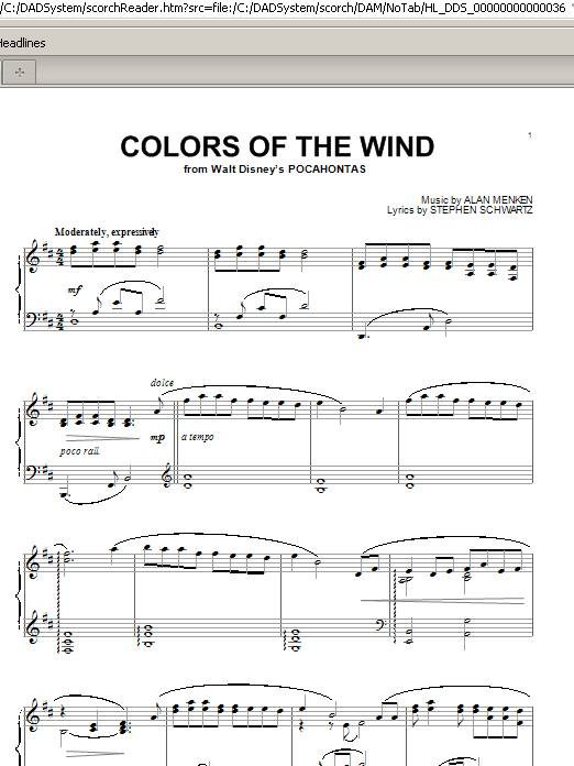 Colors Of The Wind (from Pocahontas) (Piano Solo) von Vanessa Williams