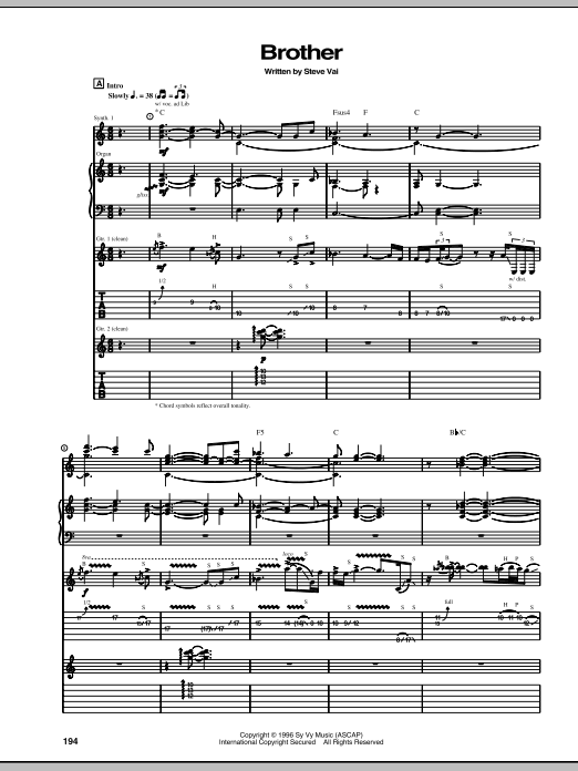 Brother (Guitar Tab) von Steve Vai