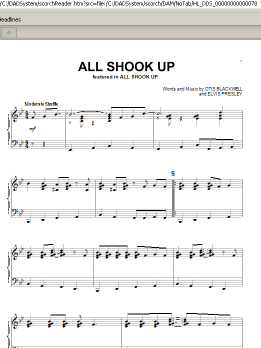 All Shook Up (Piano Solo) von Elvis Presley