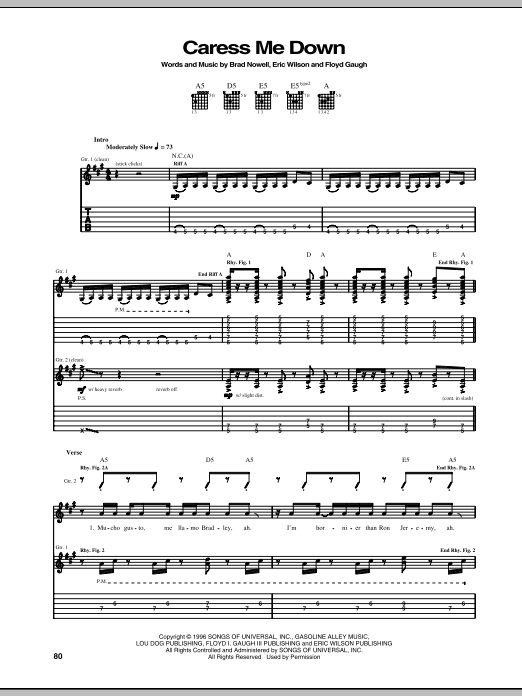 Caress Me Down (Guitar Tab) von Sublime