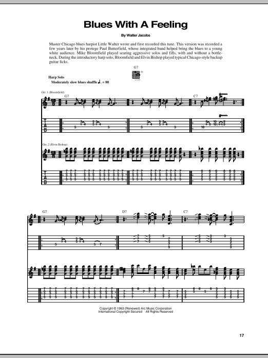 Blues With A Feeling (Guitar Tab) von Walter Jacobs