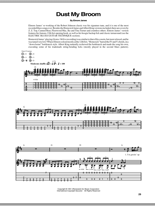 Dust My Broom (Guitar Tab) von Elmore James