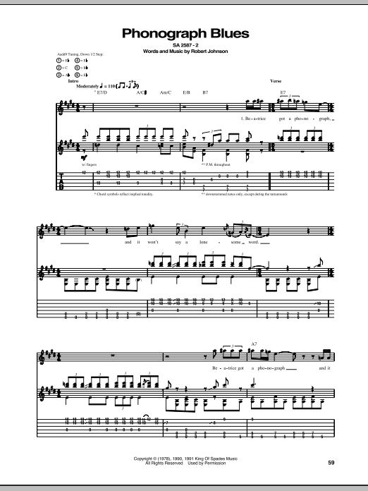 Phonograph Blues (Guitar Tab) von Robert Johnson