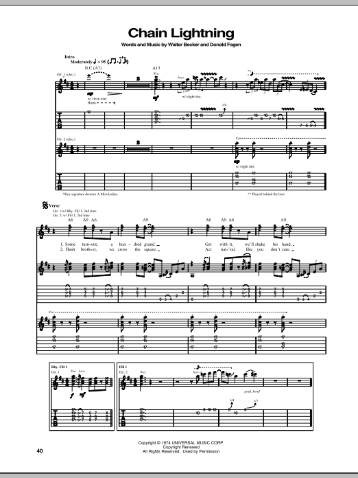 Chain Lightning (Guitar Tab) von Steely Dan